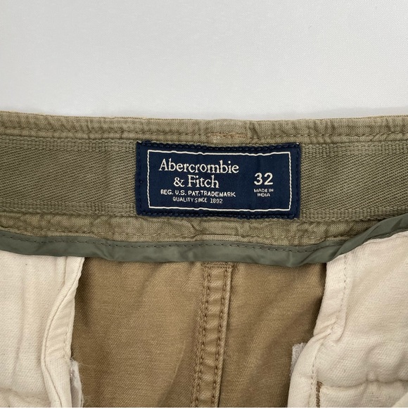 Abercrombie Fitch Shorts Mens 32 Button Fly Cargo Shorts Khaki Tan - Picture 4 of 10